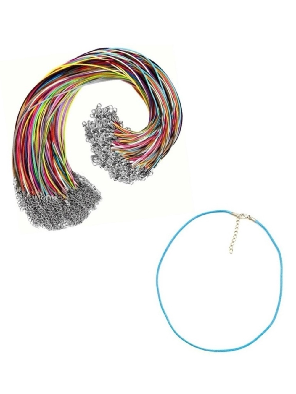 🔴 5 for $10 ONE Sky Blue Hemp Cord Necklace Adjustable Jewelry Making